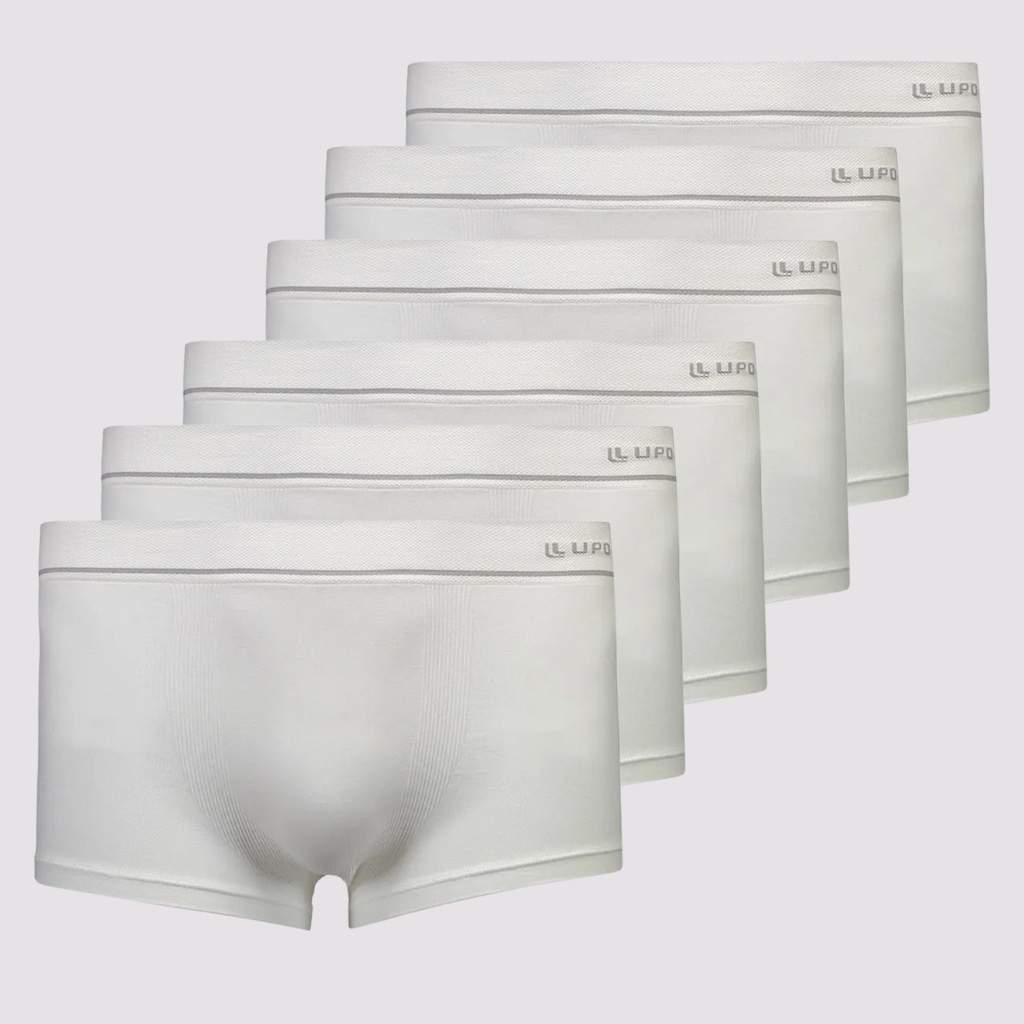 Kit de 6 Cuecas Lupo Microfibra Sem Custura Masculino