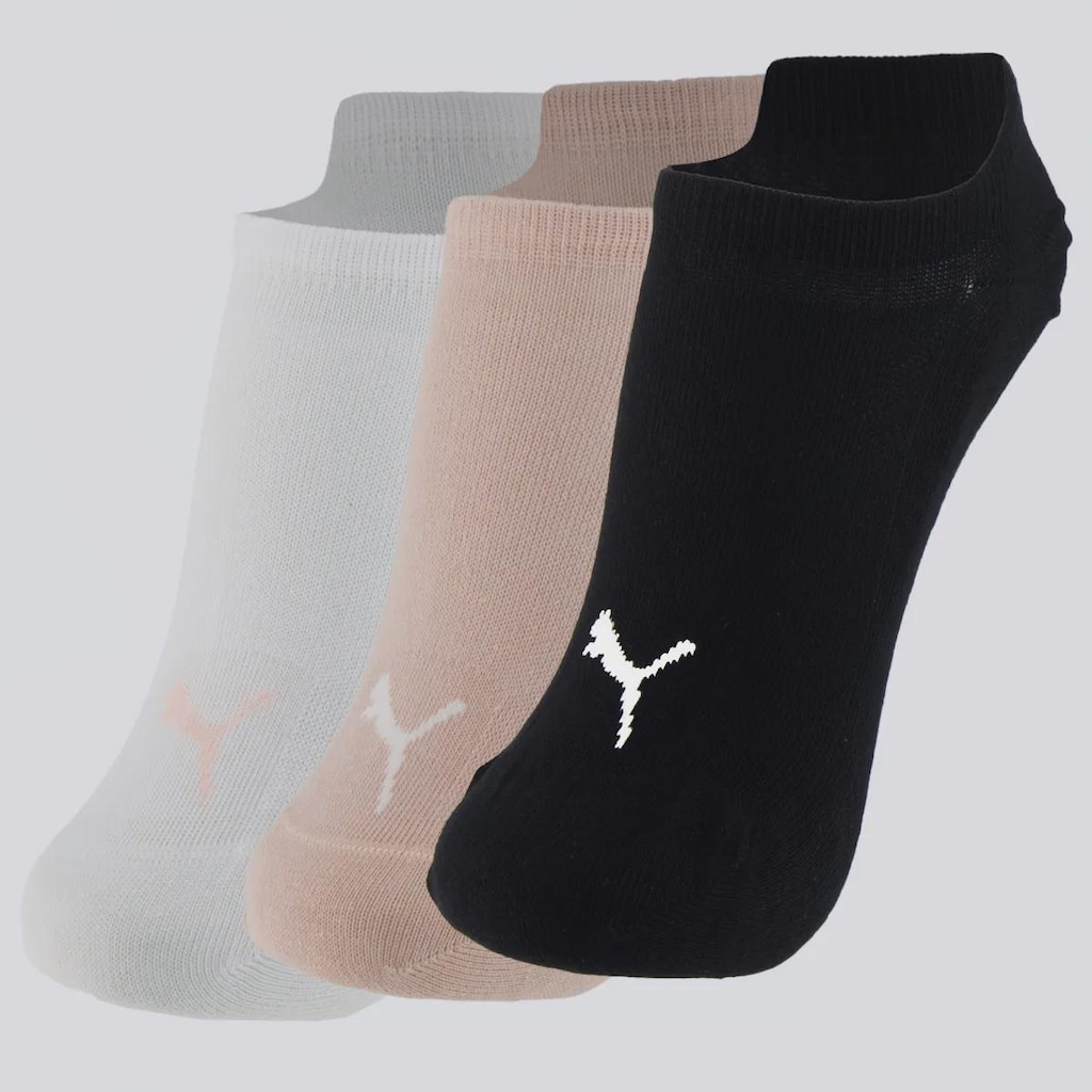 Kit Meia Puma Sapatilha Invisible 3 Pares Feminina