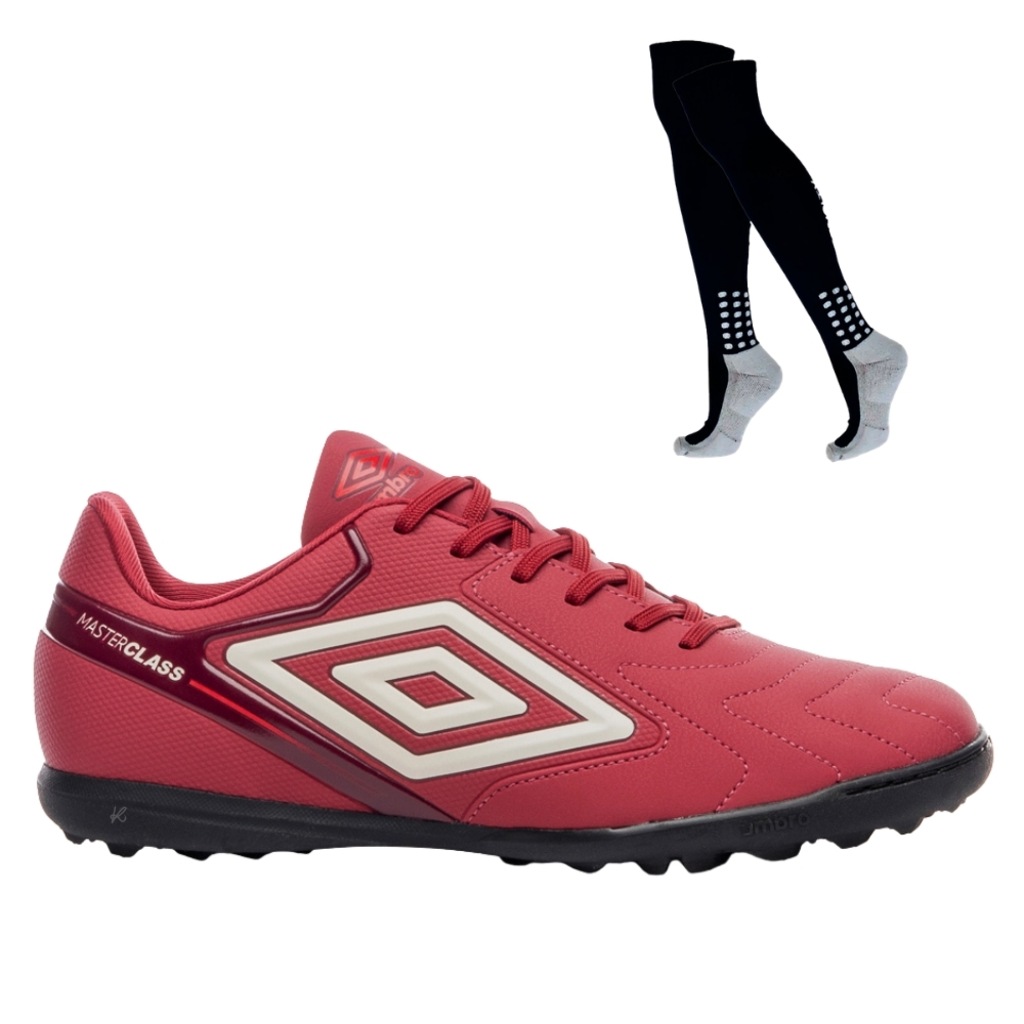 Kit Chuteira Society Adulto Umbro Adamant Masterclass Club e Meião