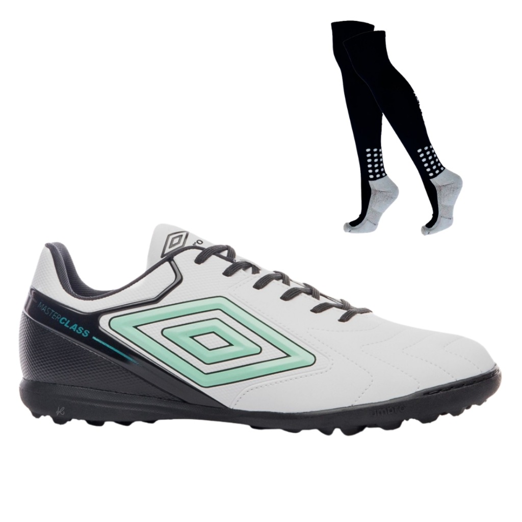 Kit Chuteira Society Adulto Umbro Adamant Masterclass Club e Meião
