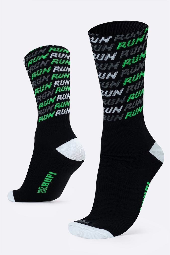 Imagem 3 do produto Meia HUPI Run Tri Preto e Verde Plus