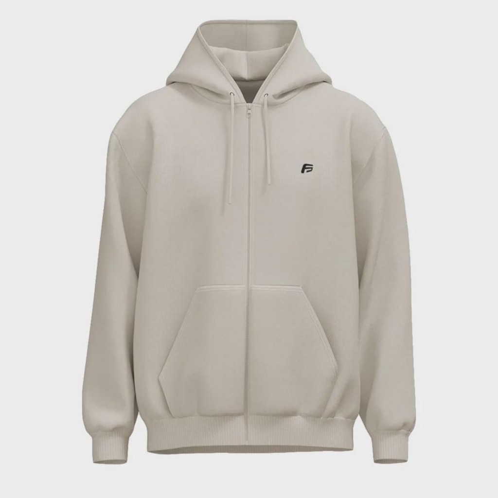 Blusão Moletom Canguru Aberto Freesurf Logo Clássico Bordado - Masculina