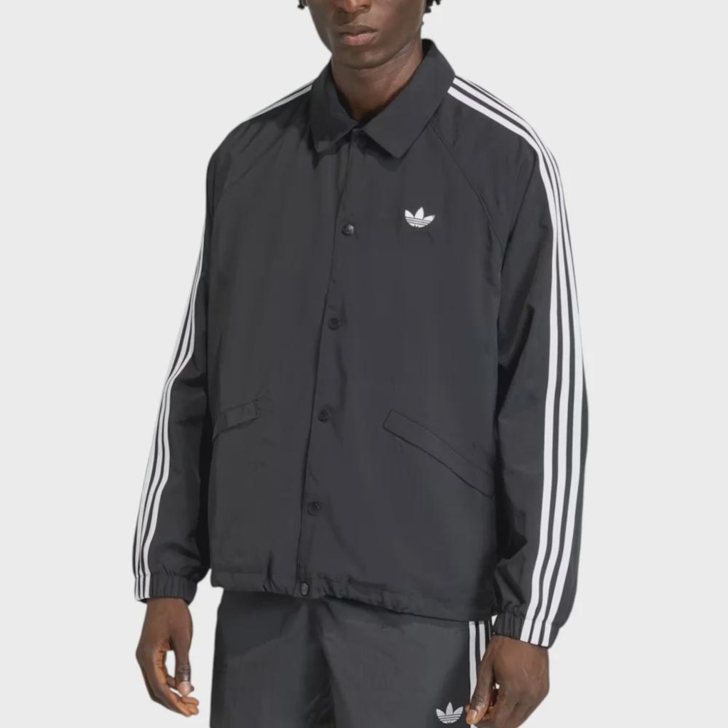 Jaqueta Masculina adidas Três Listras Coach Black