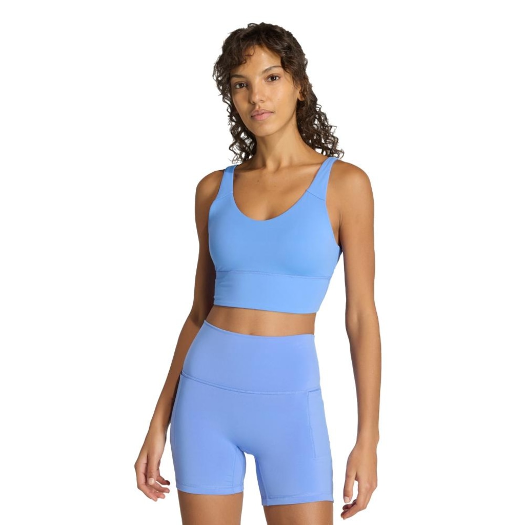 Top Adidas Suporte Leve Três Listras Studio All Me Feminino