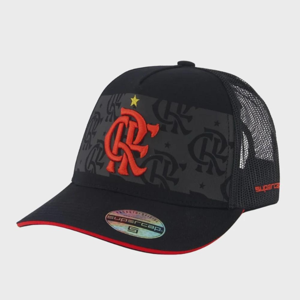 Boné do Flamengo Adulto Supercap Trucker Bordado