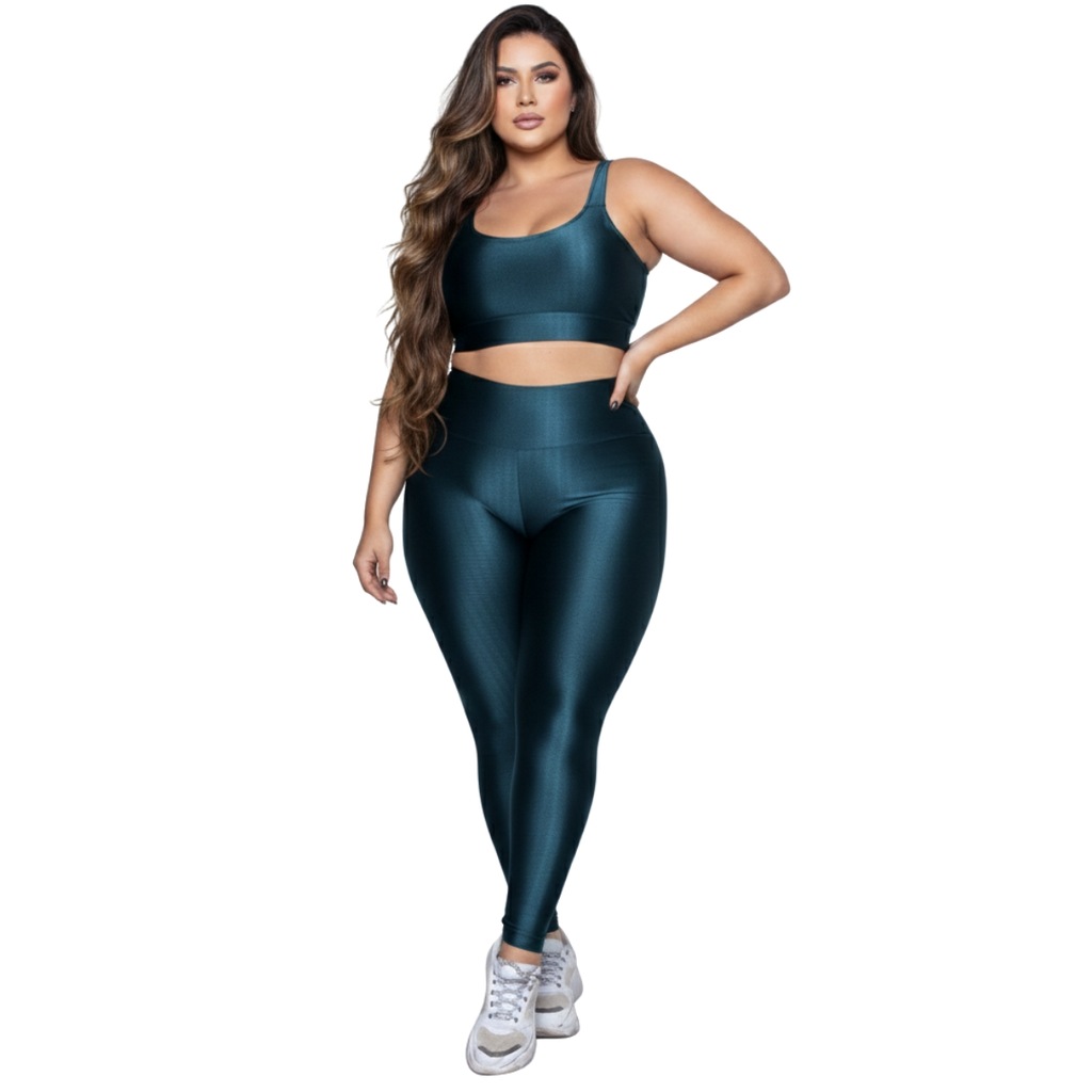 Conjunto Fitness Plus Size Top e Calça New Zig 3D Vekyo