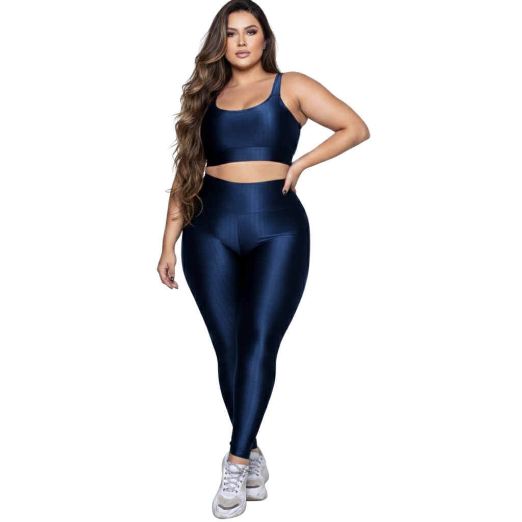 Conjunto Fitness Plus Size Top e Calça New Zig 3D Vekyo