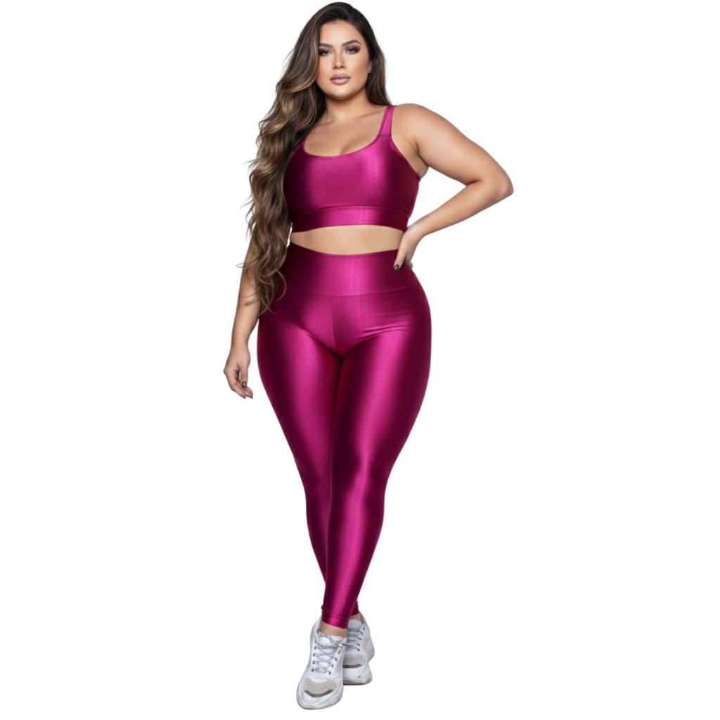 Conjunto Fitness Plus Size Top e Calça New Zig 3D Vekyo