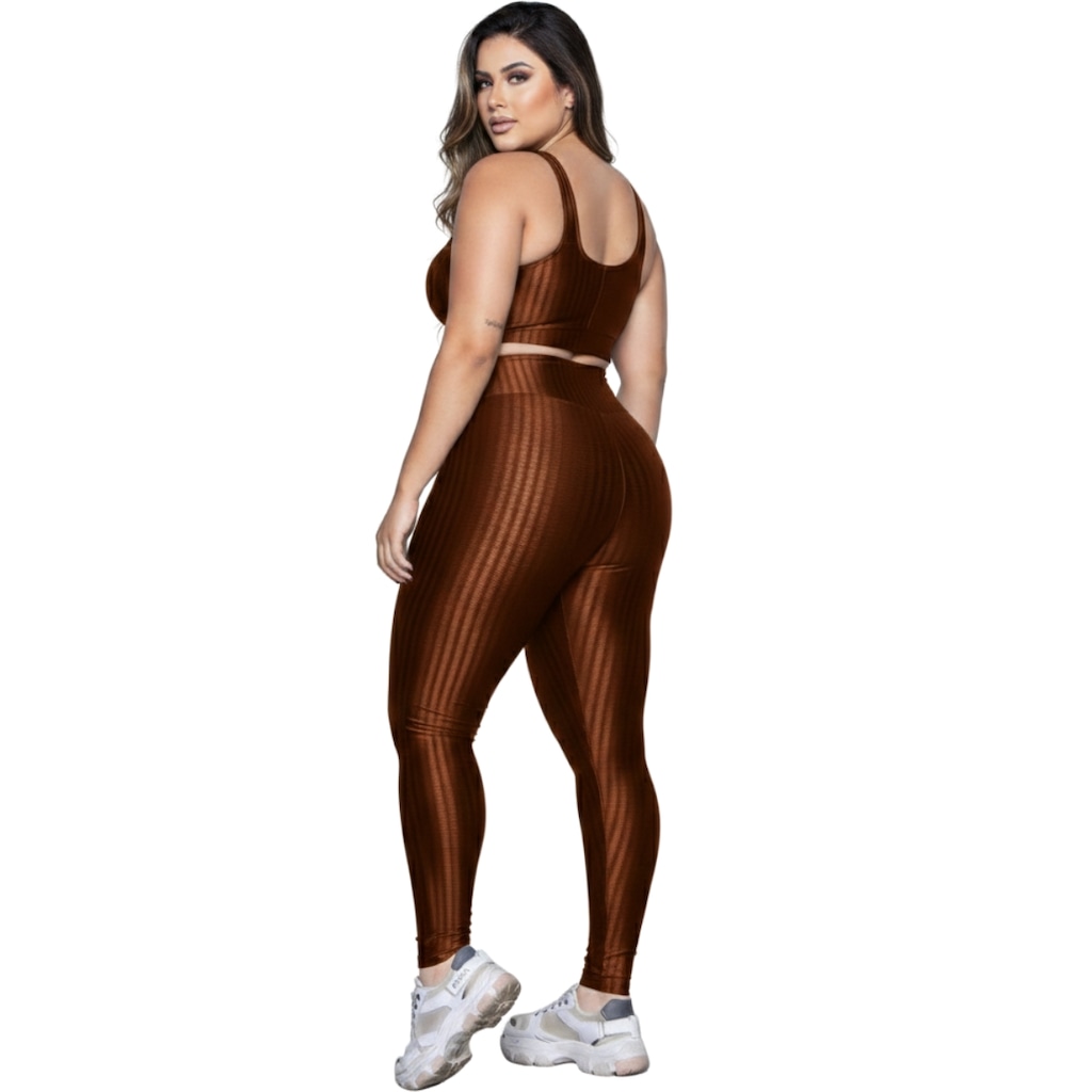 Imagem 3 do produto Conjunto Fitness Plus Size Top e Calça New Zig 3D Vekyo