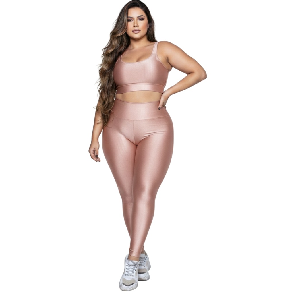 Conjunto Fitness Plus Size Top e Calça New Zig 3D Vekyo