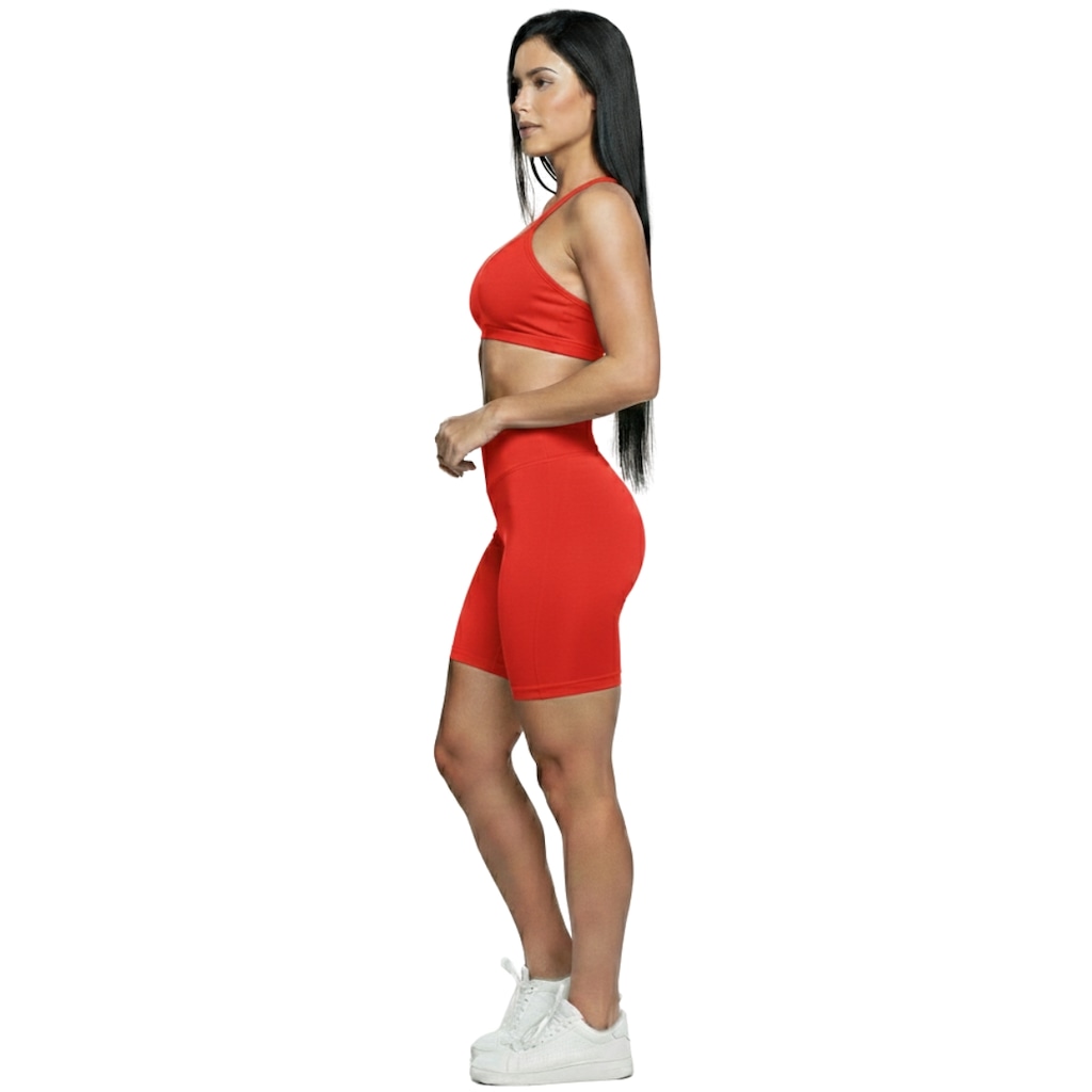 Imagem 2 do produto Conjunto Top Alça Fina e Bermudinha Suplex Feminino Vekyo