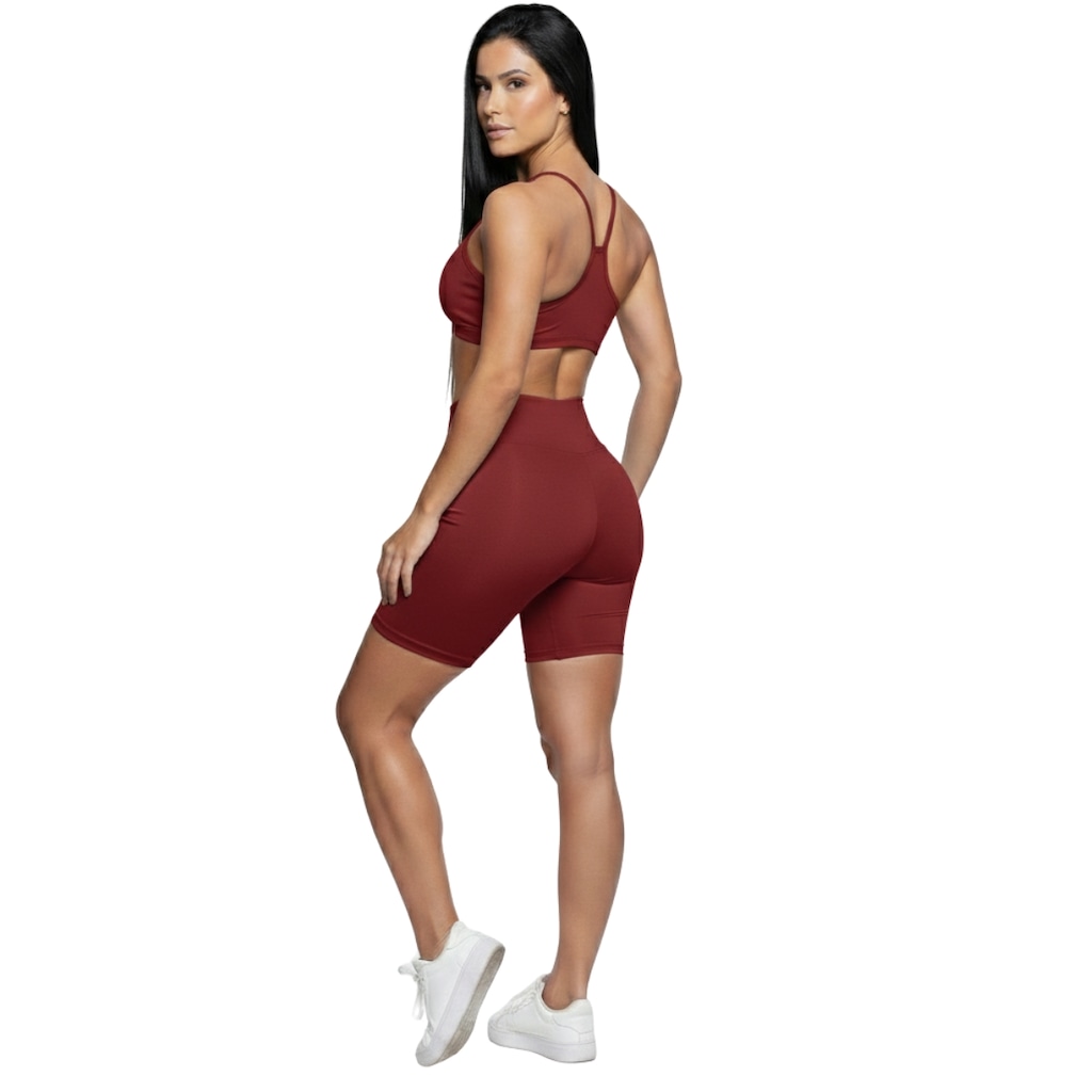 Imagem 3 do produto Conjunto Top Alça Fina e Bermudinha Suplex Feminino Vekyo