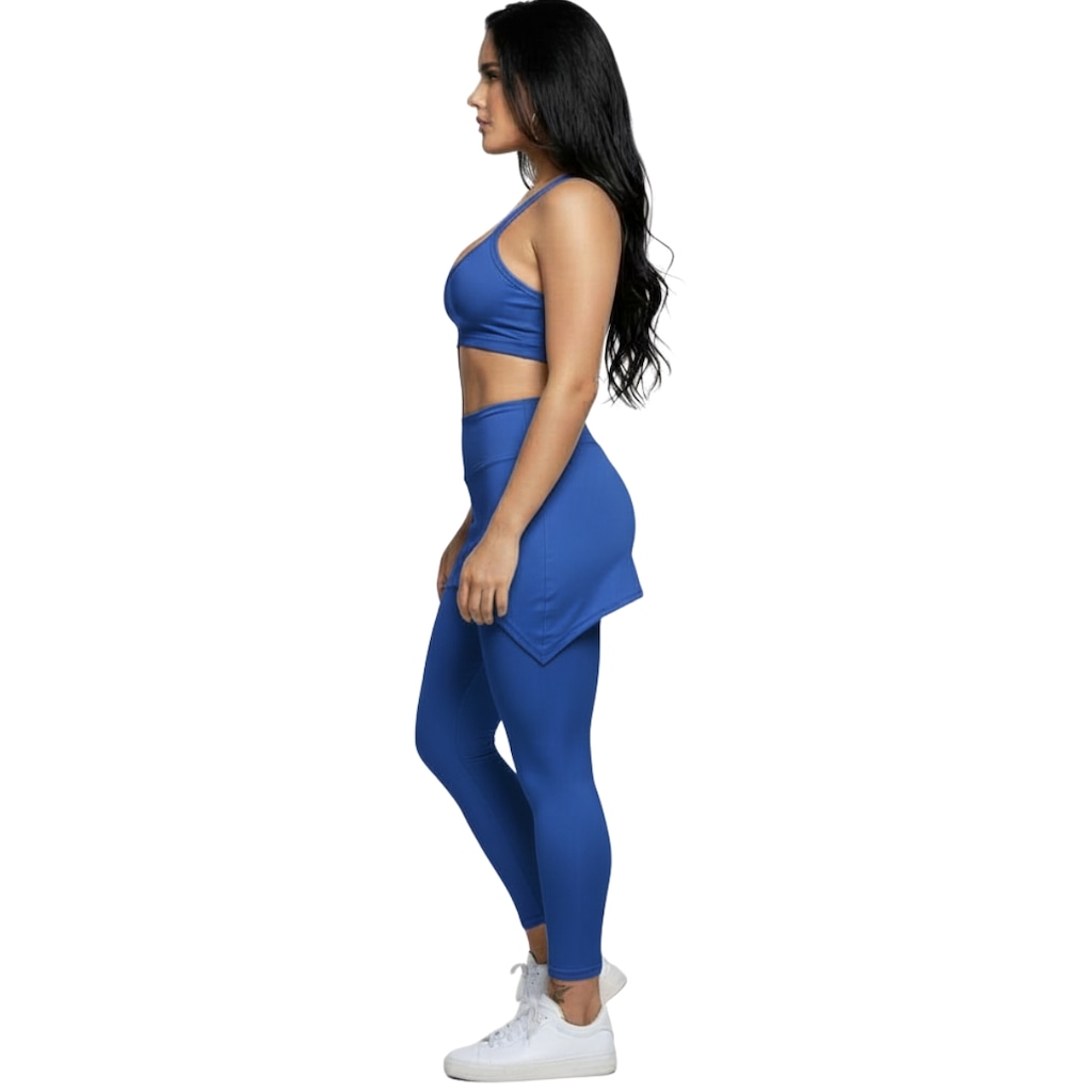 Imagem 2 do produto Conjunto Top Alça Fina e Calça Saia Suplex Vekyo Feminino