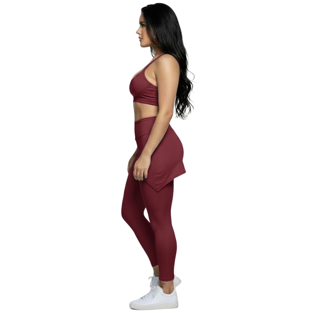 Imagem 2 do produto Conjunto Top Alça Fina e Calça Saia Suplex Vekyo Feminino