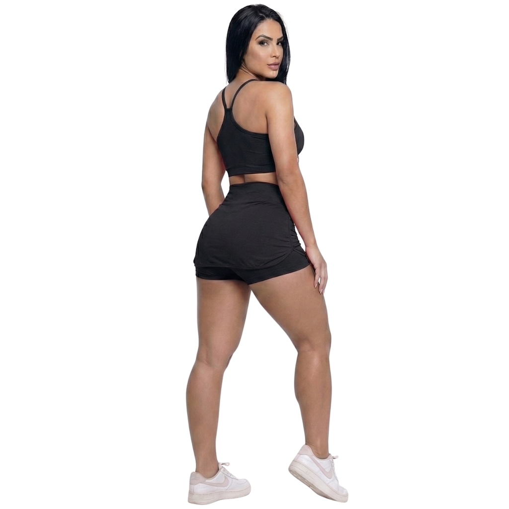 Imagem 3 do produto Conjunto Top Alça Fina e Short Saia Vekyo Feminino