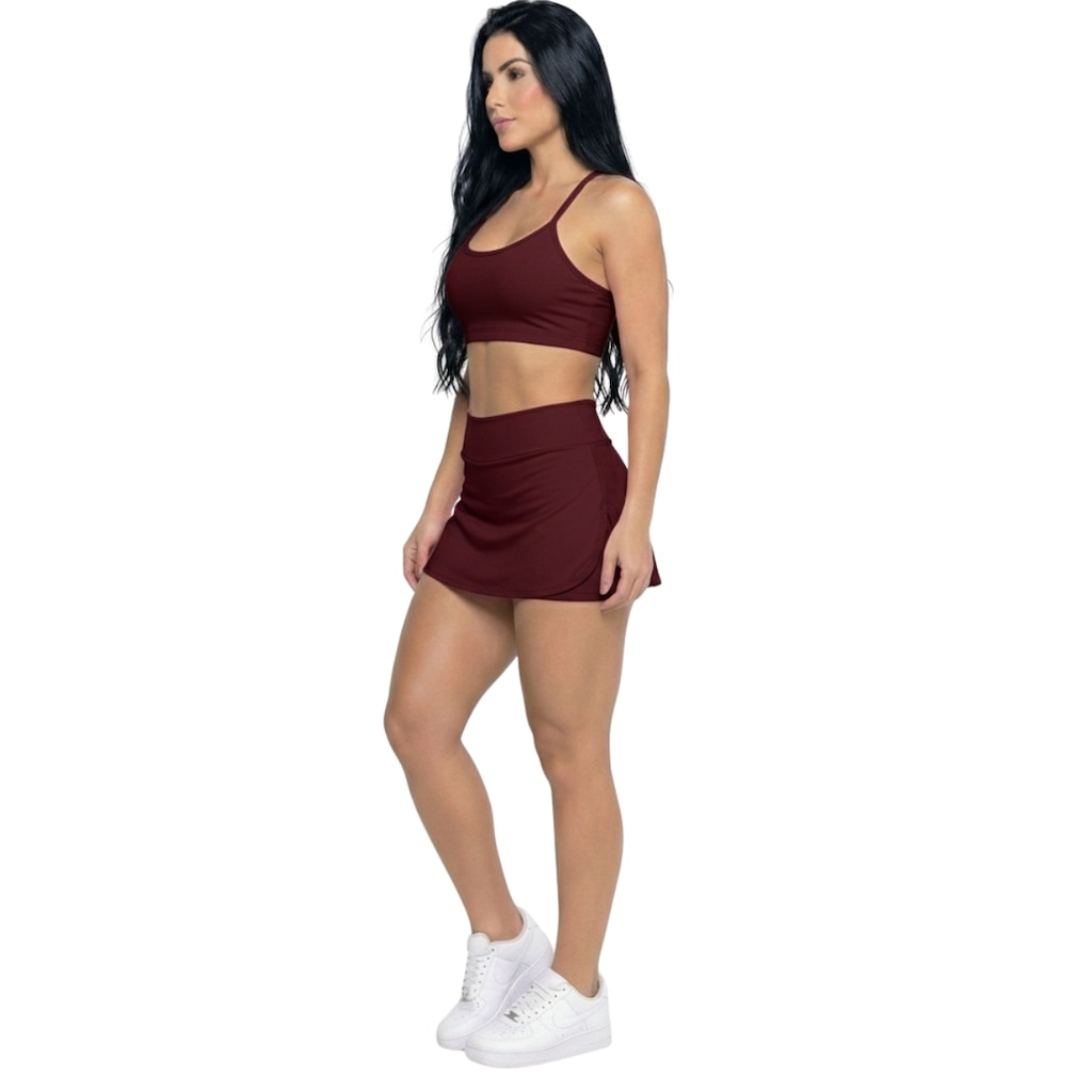 Imagem 2 do produto Conjunto Top Alça Fina e Short Saia Vekyo Feminino