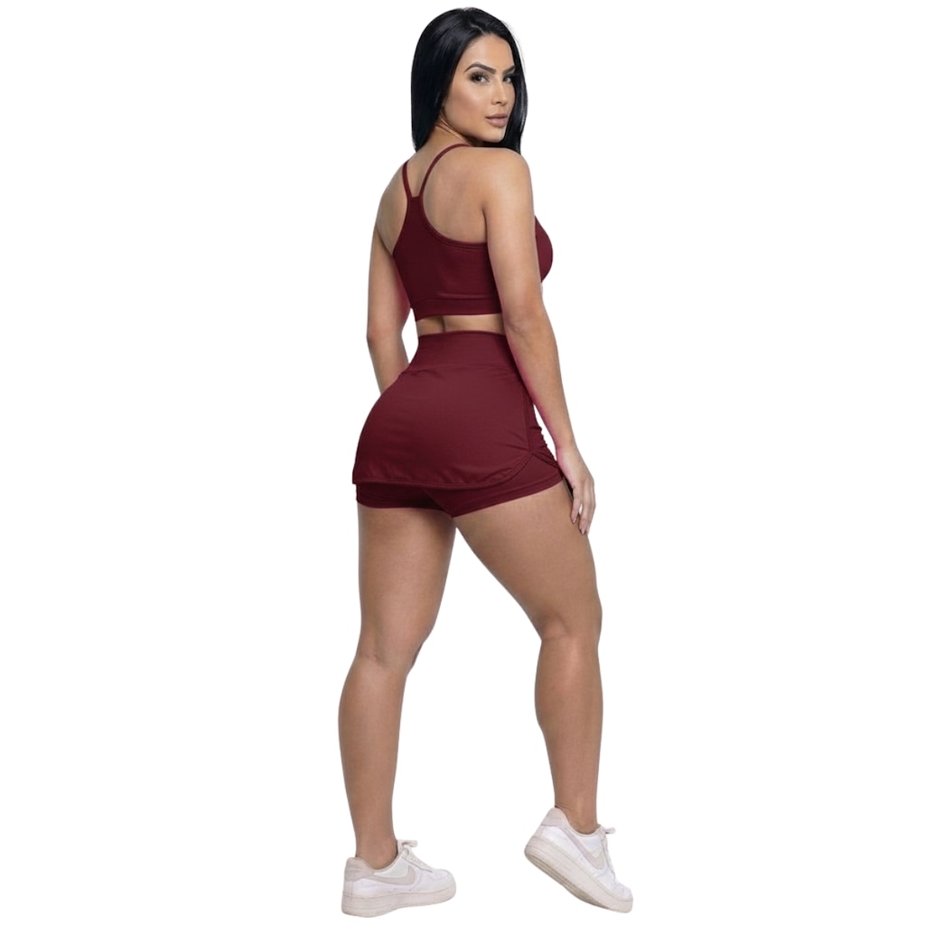 Imagem 3 do produto Conjunto Top Alça Fina e Short Saia Vekyo Feminino