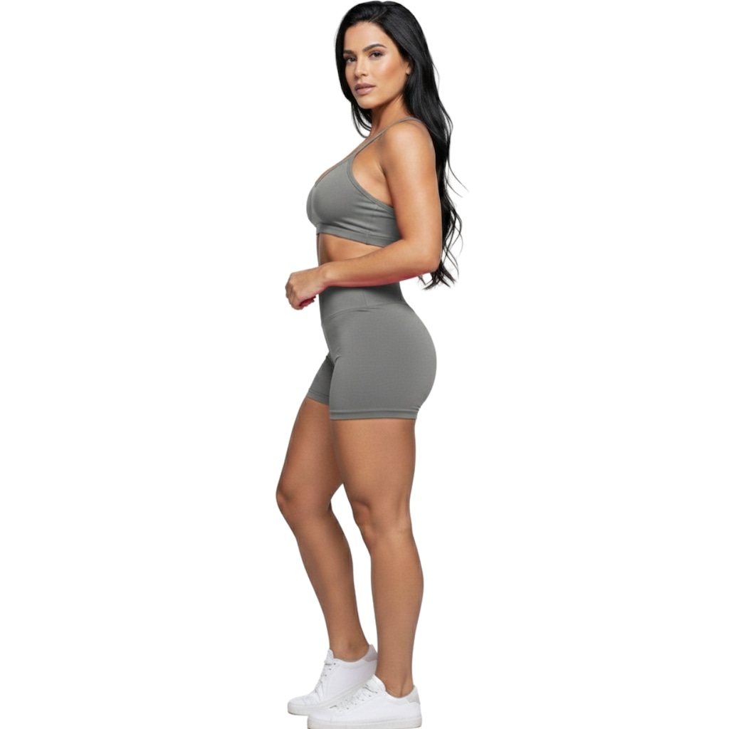 Imagem 2 do produto Conjunto Top Alça Fina sem Bojo e Short Suplex Vekyo Feminino
