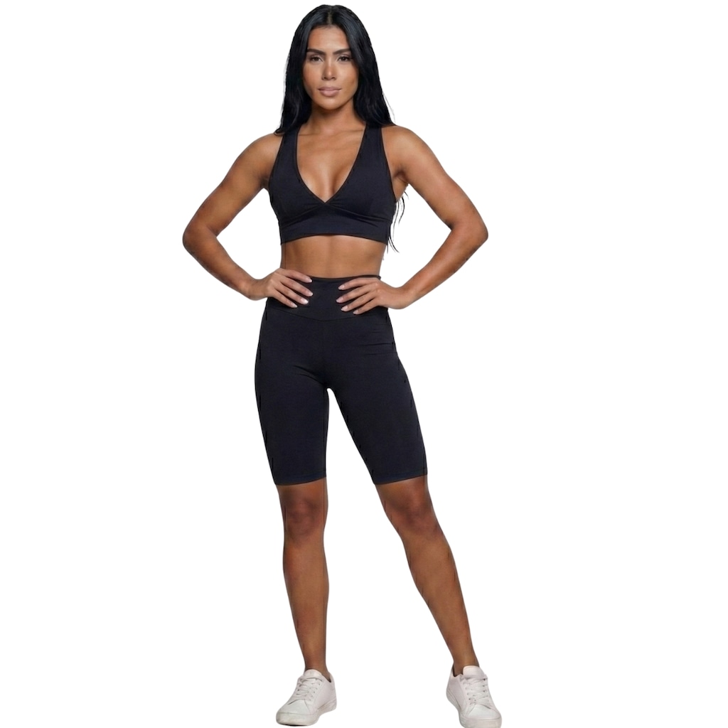 Conjunto Top Bojo e Bermuda Ciclista Vekyo Feminino
