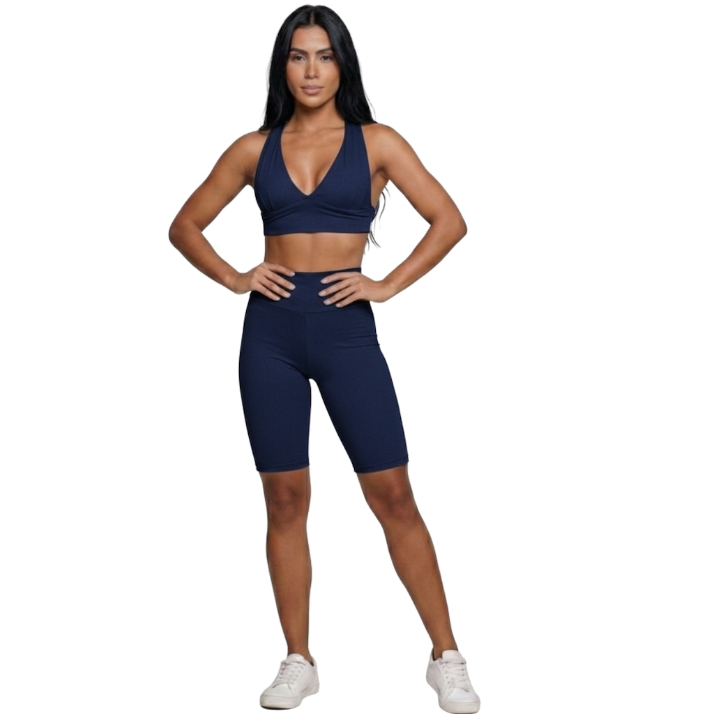 Conjunto Top Bojo e Bermuda Ciclista Vekyo Feminino