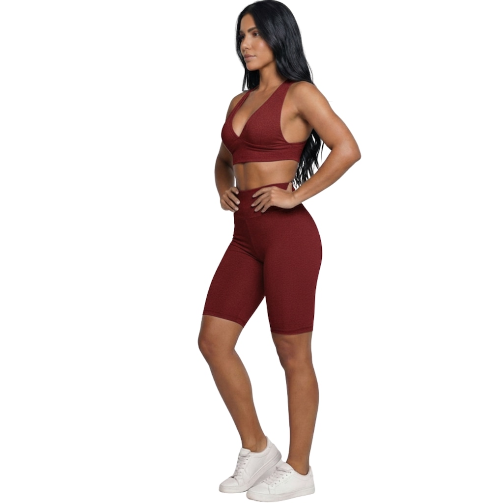 Imagem 2 do produto Conjunto Top Bojo e Bermuda Ciclista Vekyo Feminino