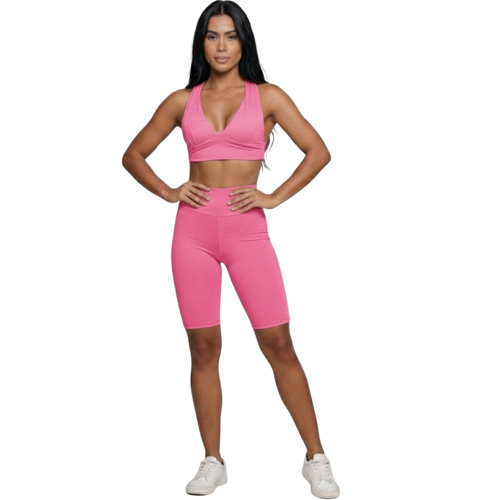 Conjunto Top Bojo e Bermuda Ciclista Vekyo Feminino