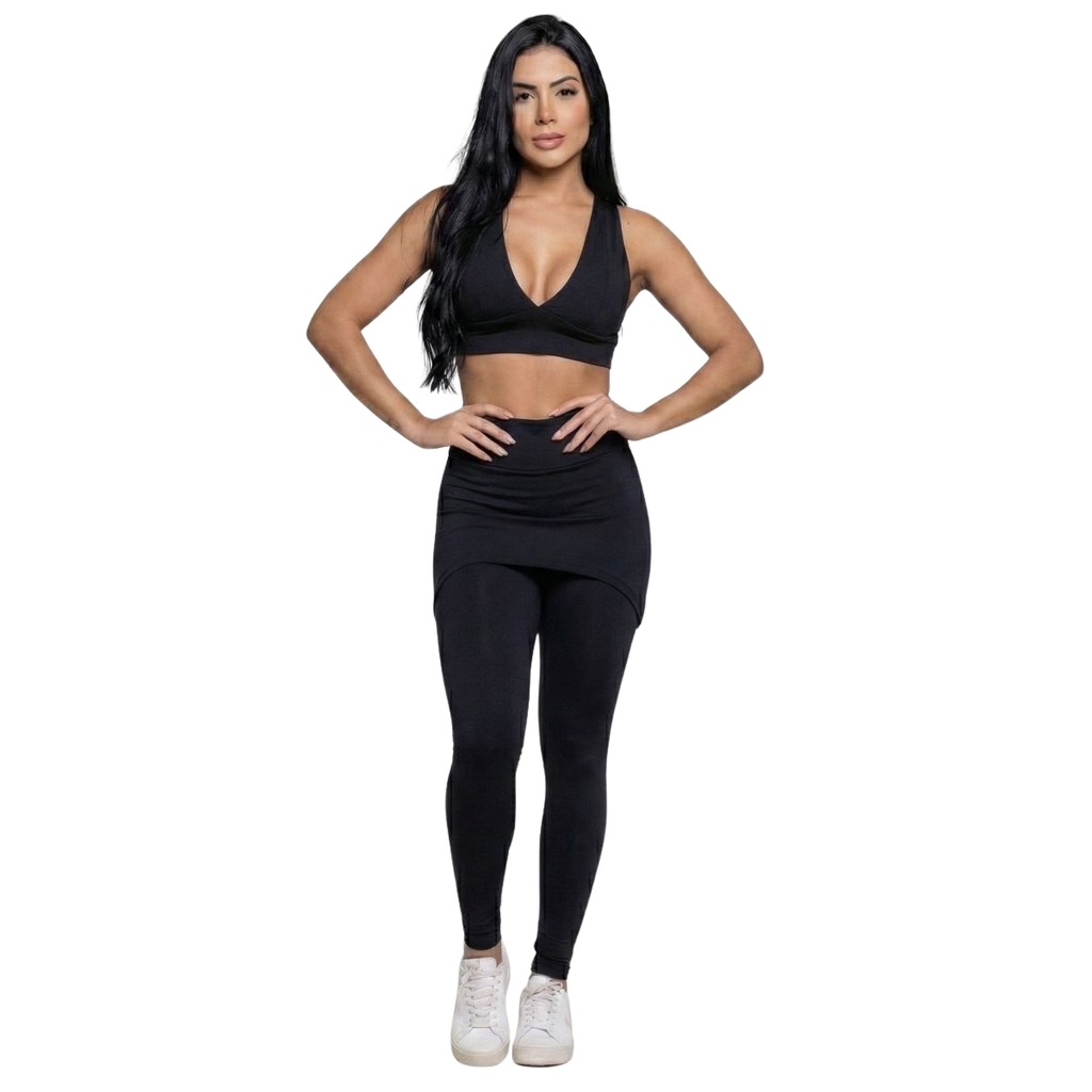 Conjunto Top Bojo e Calça Saia Tapa Bumbum Vekyo Feminino