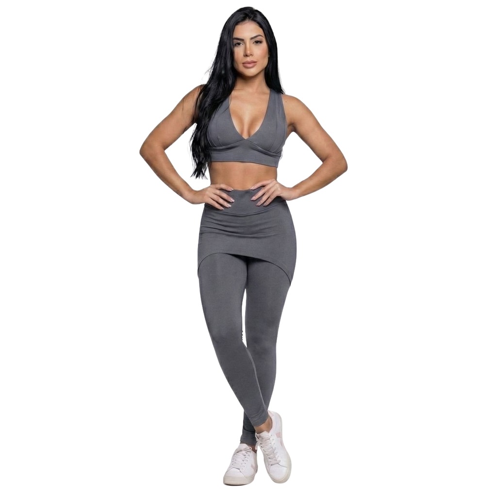 Conjunto Top Bojo e Calça Saia Tapa Bumbum Vekyo Feminino