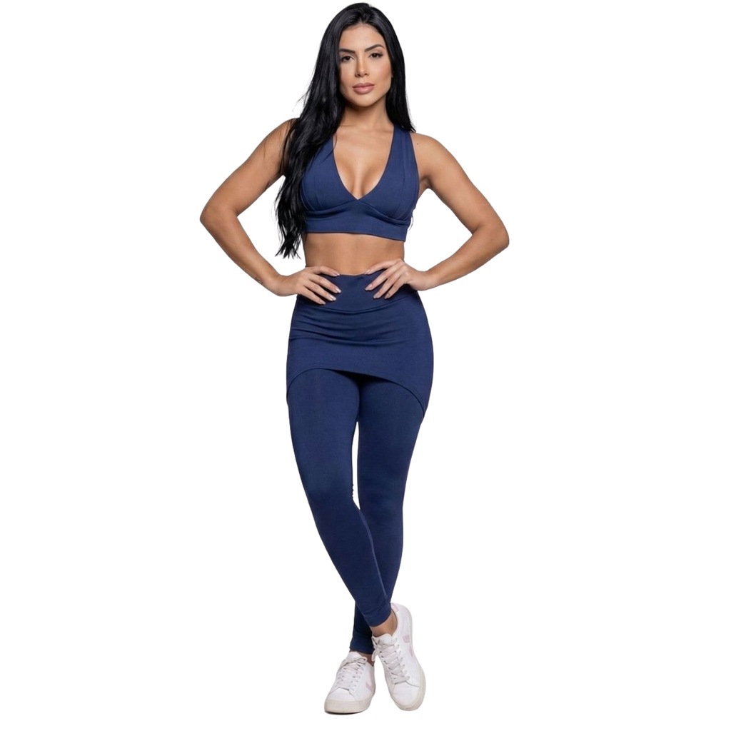 Conjunto Top Bojo e Calça Saia Tapa Bumbum Vekyo Feminino