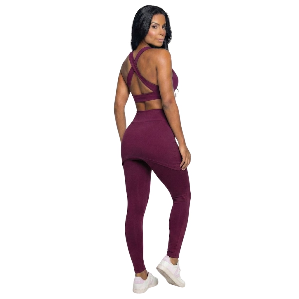 Imagem 3 do produto Conjunto Top Bojo e Calça Saia Tapa Bumbum Vekyo Feminino