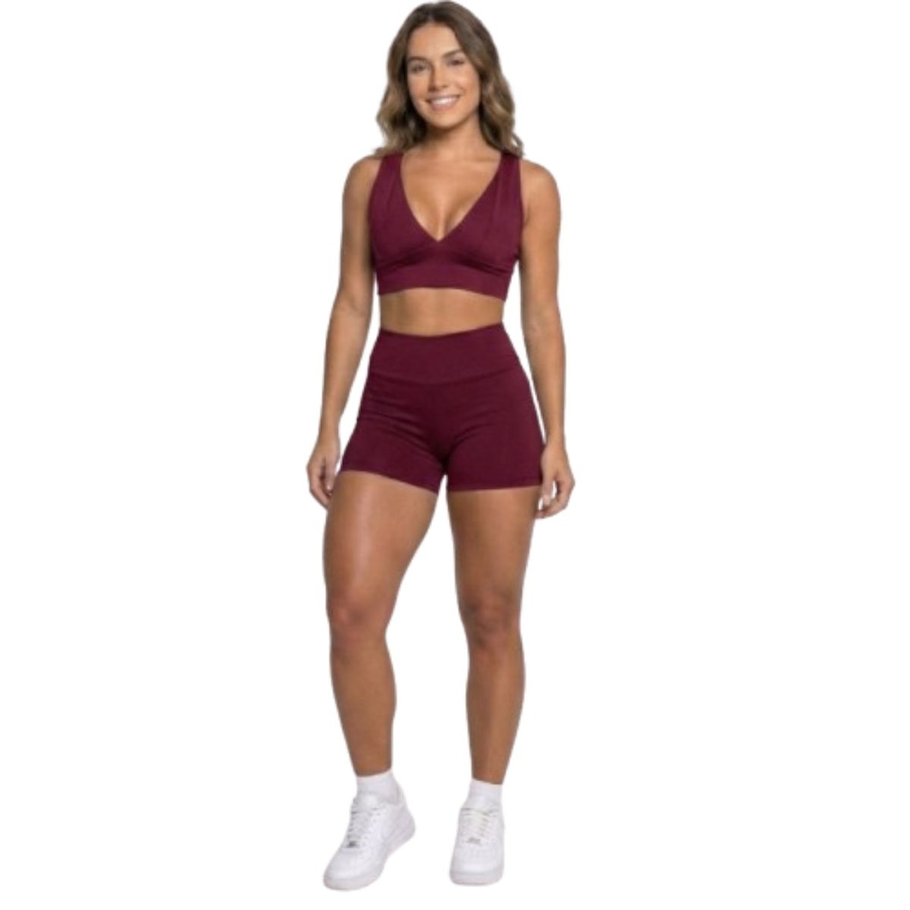 Conjunto Top Com Bojo e Short Suplex Vekyo Feminino