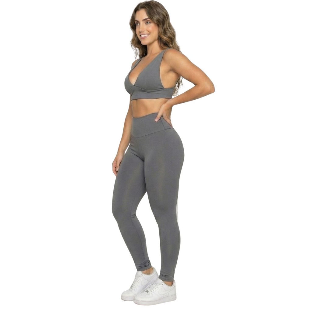 Imagem 2 do produto Conjunto Top Bojo Costa Cruzada e Calça Suplex Vekyo Feminino