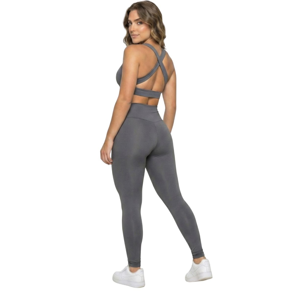Imagem 3 do produto Conjunto Top Bojo Costa Cruzada e Calça Suplex Vekyo Feminino