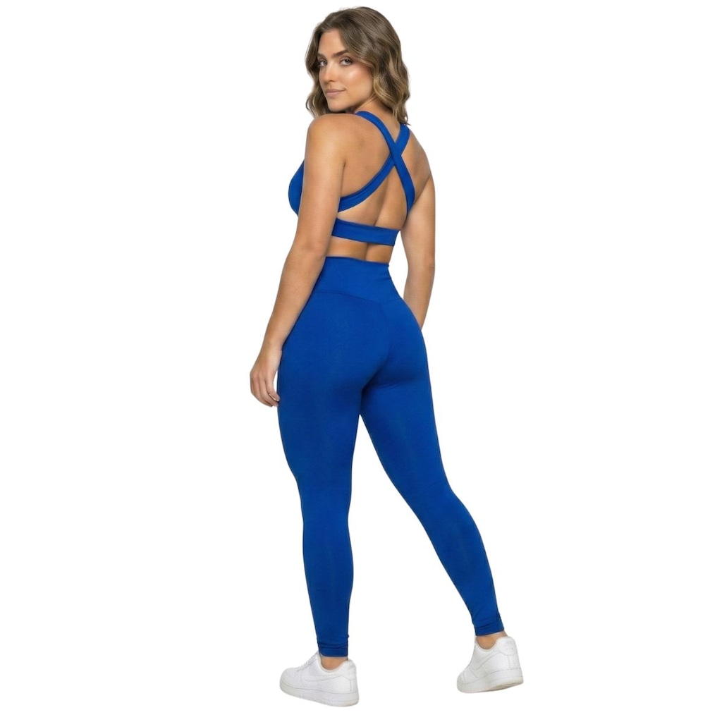Imagem 3 do produto Conjunto Top Bojo Costa Cruzada e Calça Suplex Vekyo Feminino