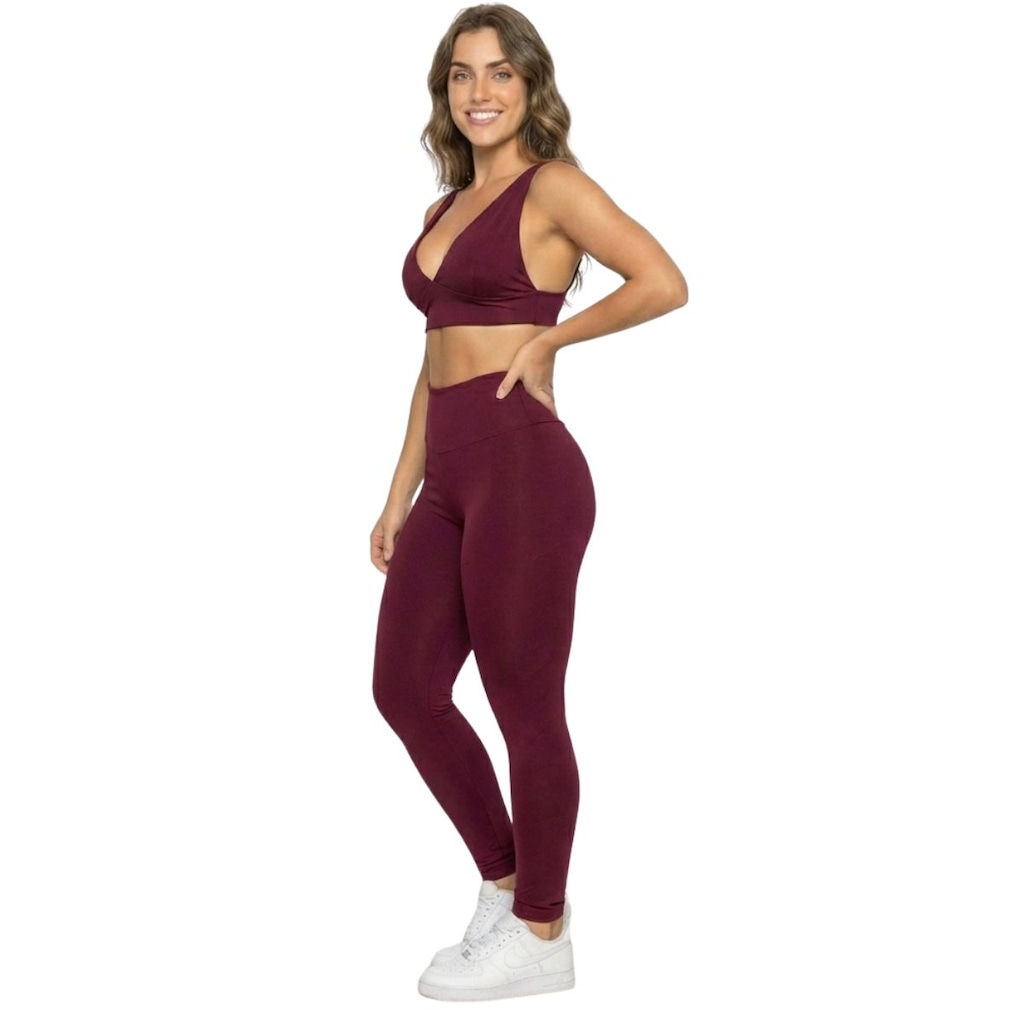 Imagem 2 do produto Conjunto Top Bojo Costa Cruzada e Calça Suplex Vekyo Feminino