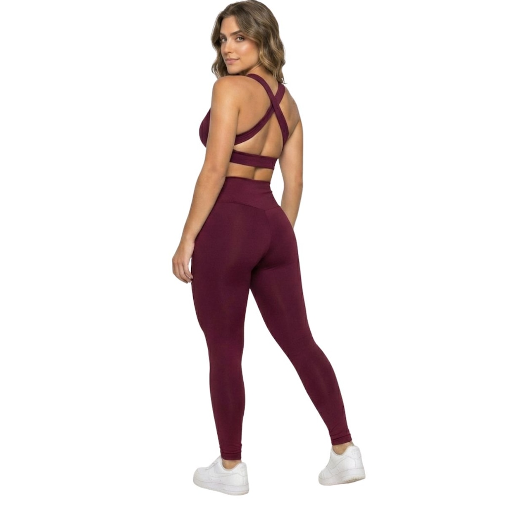 Imagem 3 do produto Conjunto Top Bojo Costa Cruzada e Calça Suplex Vekyo Feminino