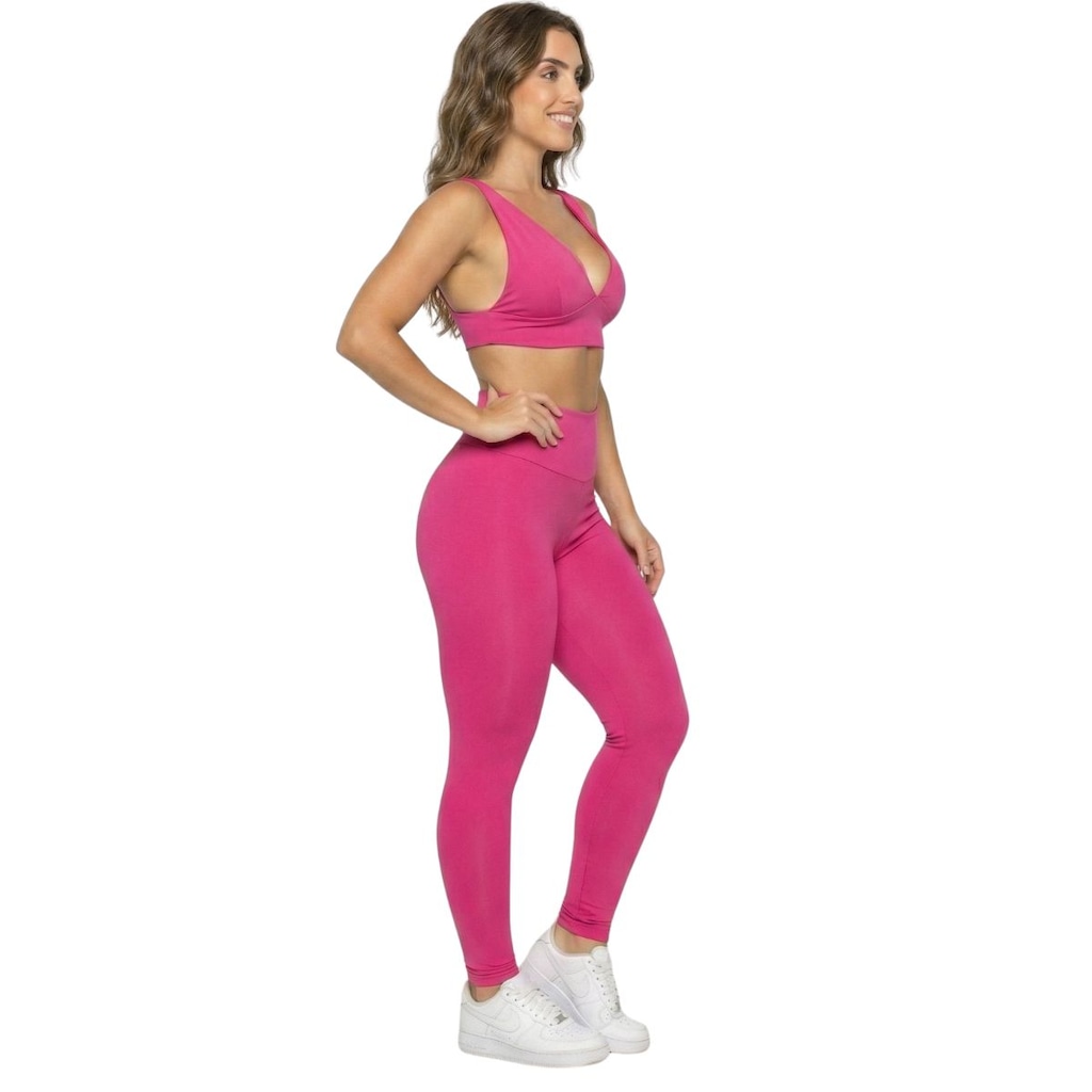 Imagem 2 do produto Conjunto Top Bojo Costa Cruzada e Calça Suplex Vekyo Feminino