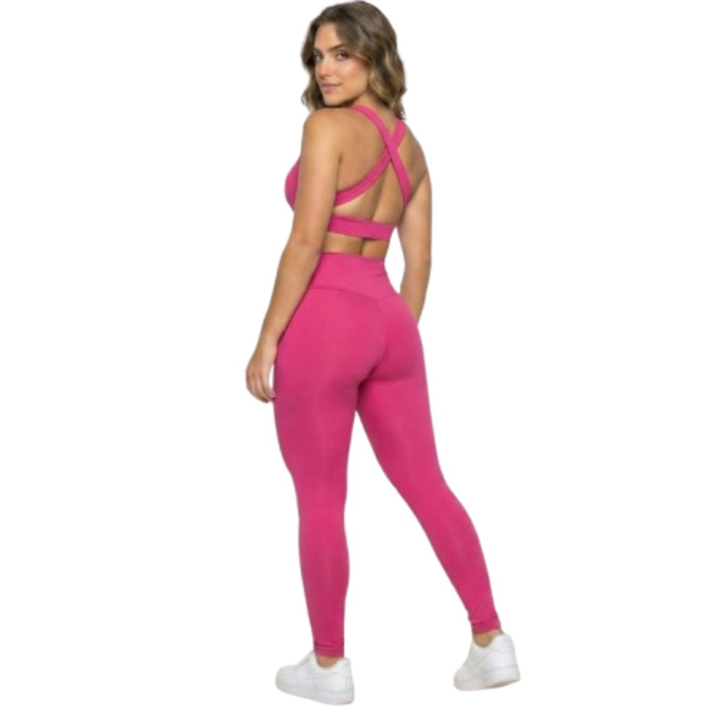 Imagem 3 do produto Conjunto Top Bojo Costa Cruzada e Calça Suplex Vekyo Feminino