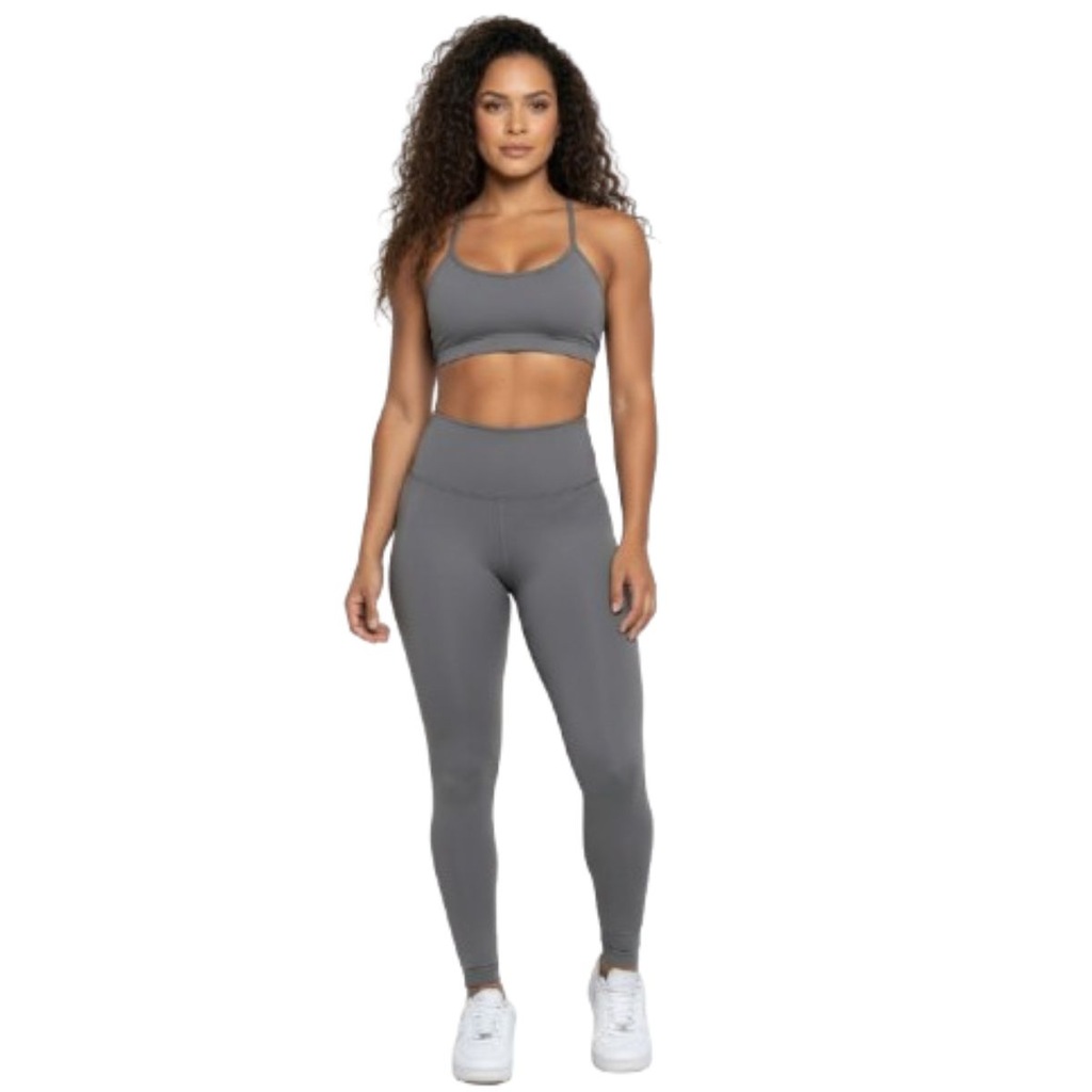 Conjunto Top Alça Fina e Calça Suplex Vekyo Feminino