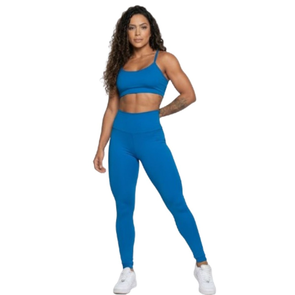 Conjunto Top Alça Fina e Calça Suplex Vekyo Feminino