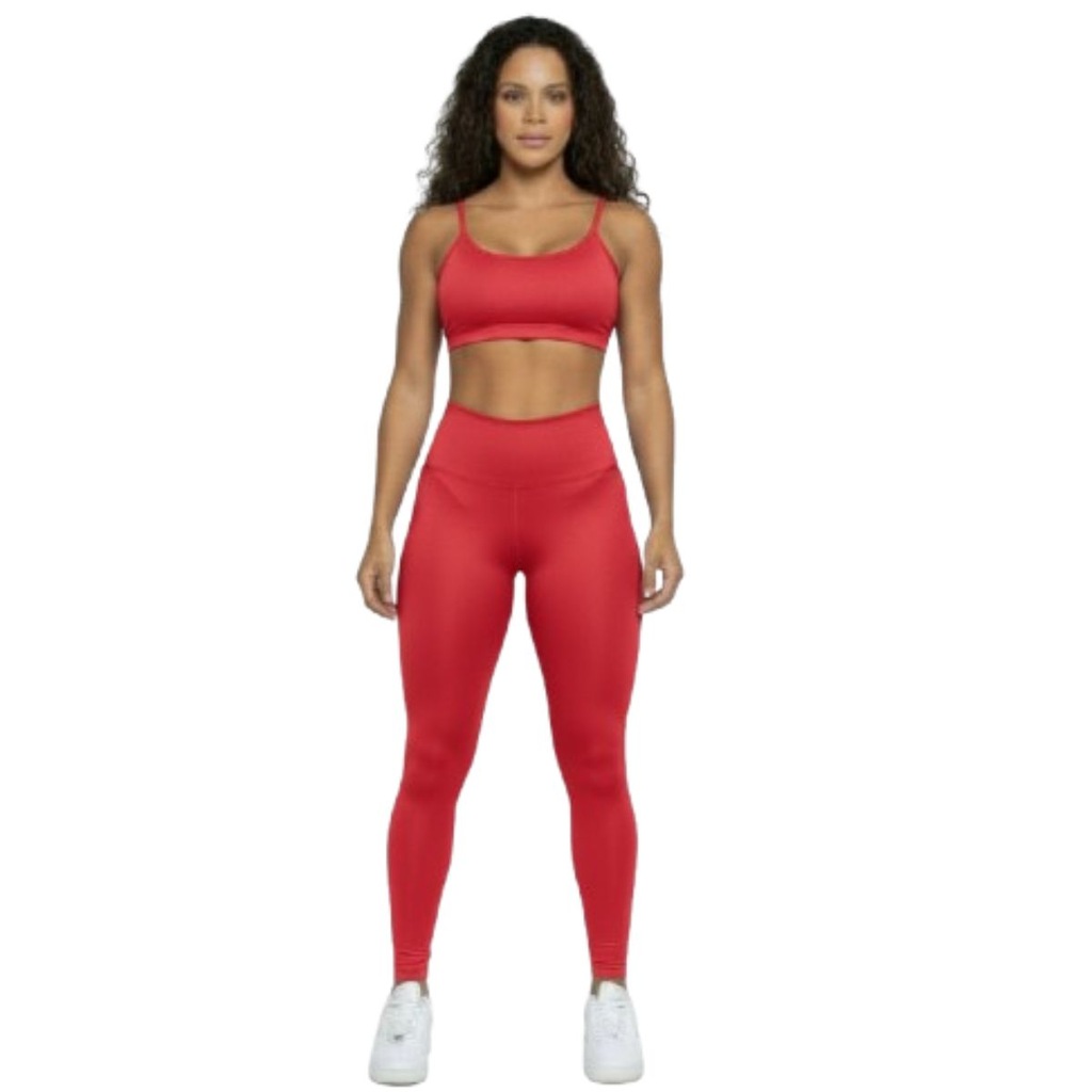 Conjunto Top Alça Fina e Calça Suplex Vekyo Feminino