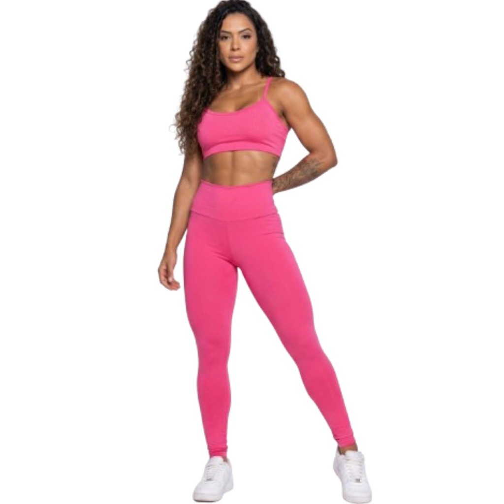 Conjunto Top Alça Fina e Calça Suplex Vekyo Feminino