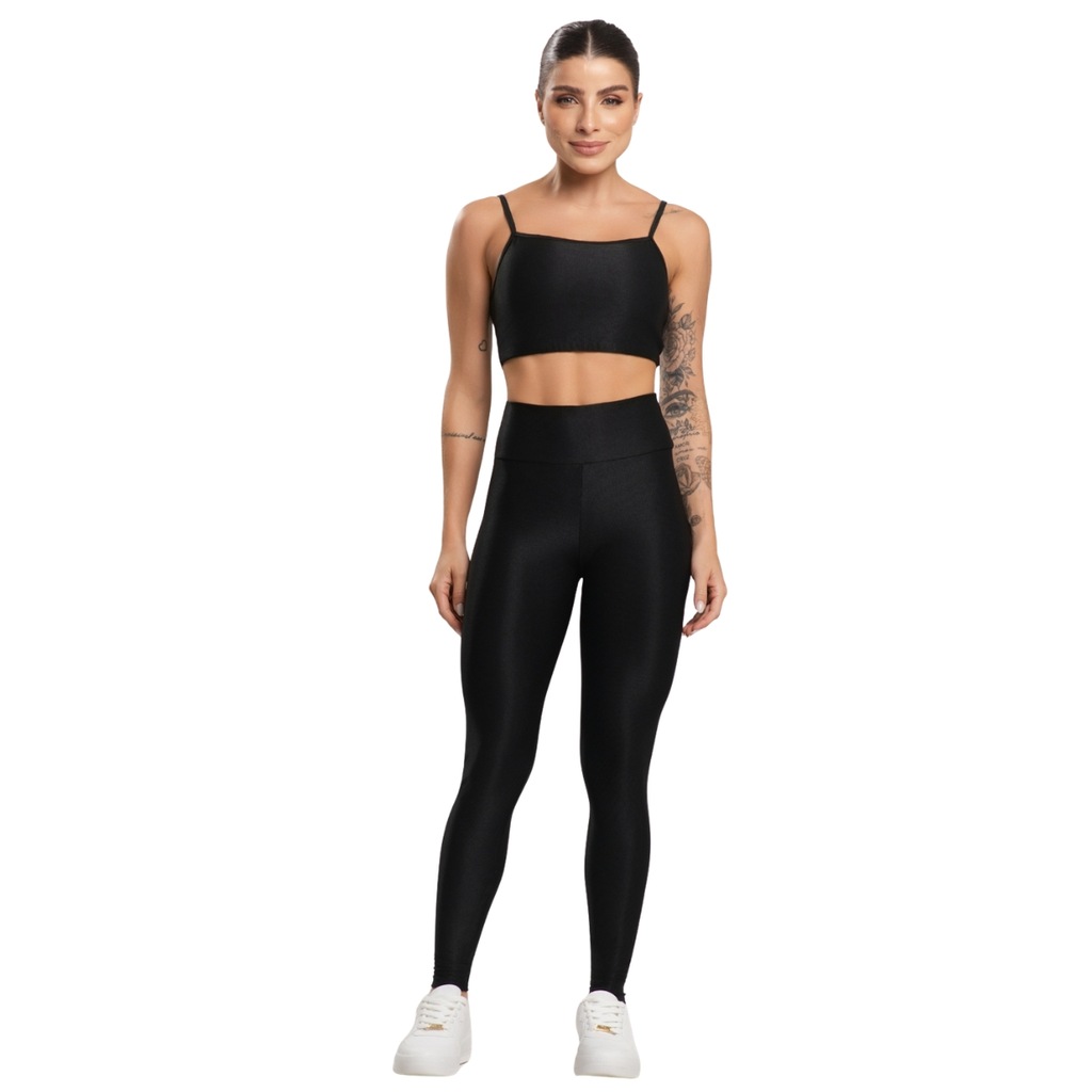 Conjunto Fitness Top e Calça Esmeralda Vekyo Feminino - Foto 1