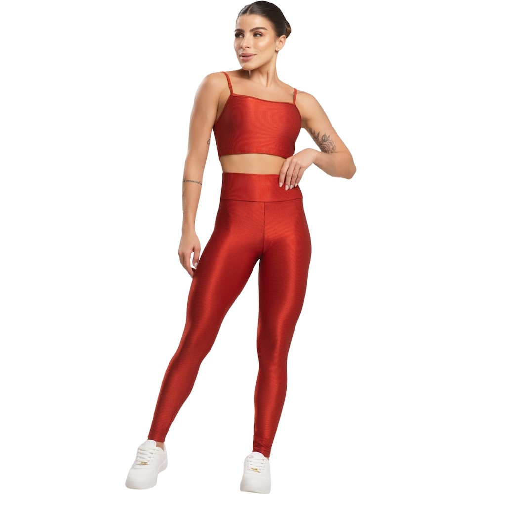 Conjunto Fitness Top e Calça Esmeralda Vekyo Feminino