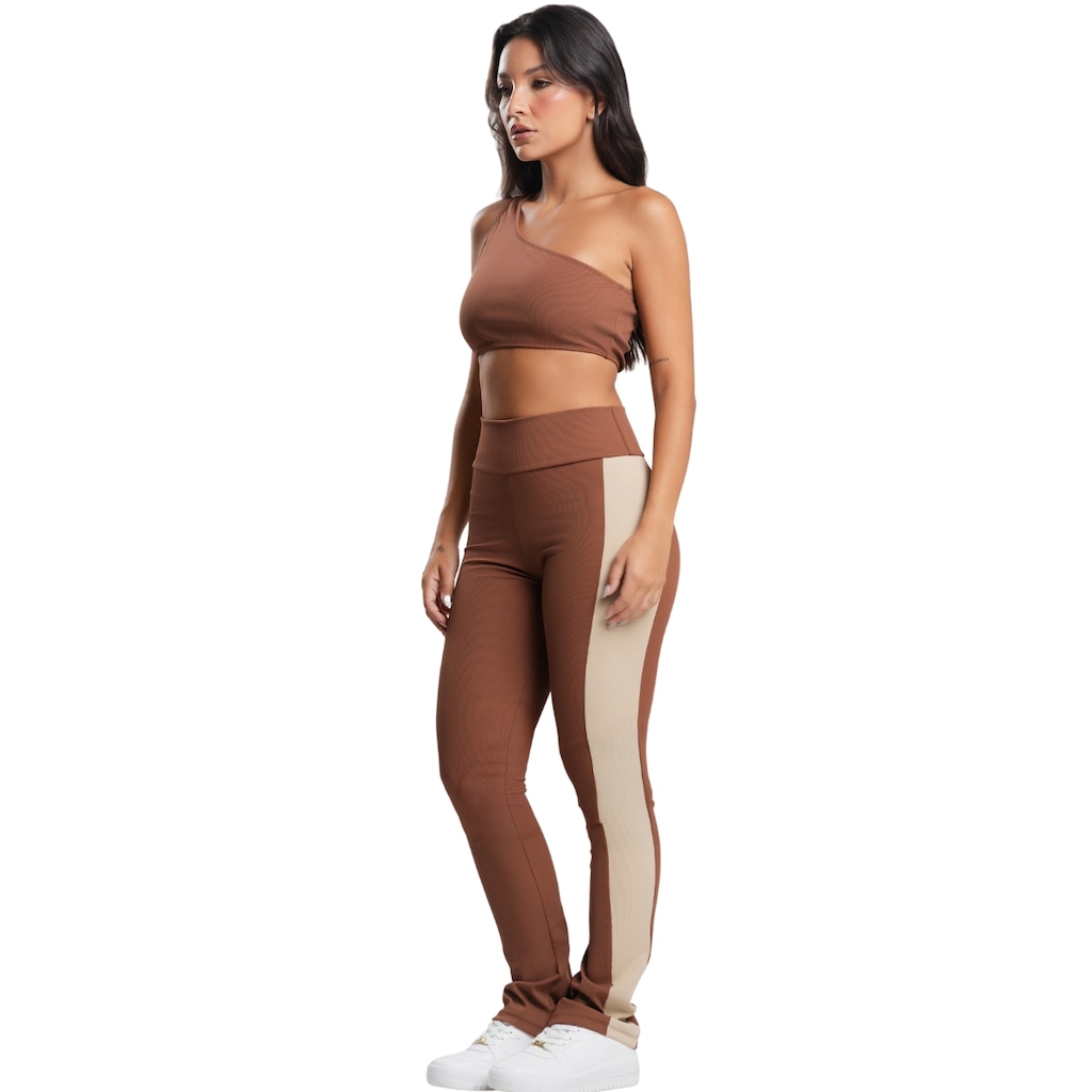 Imagem 2 do produto Conjunto Fitness Top e Calça Canelado Vekyo Feminino