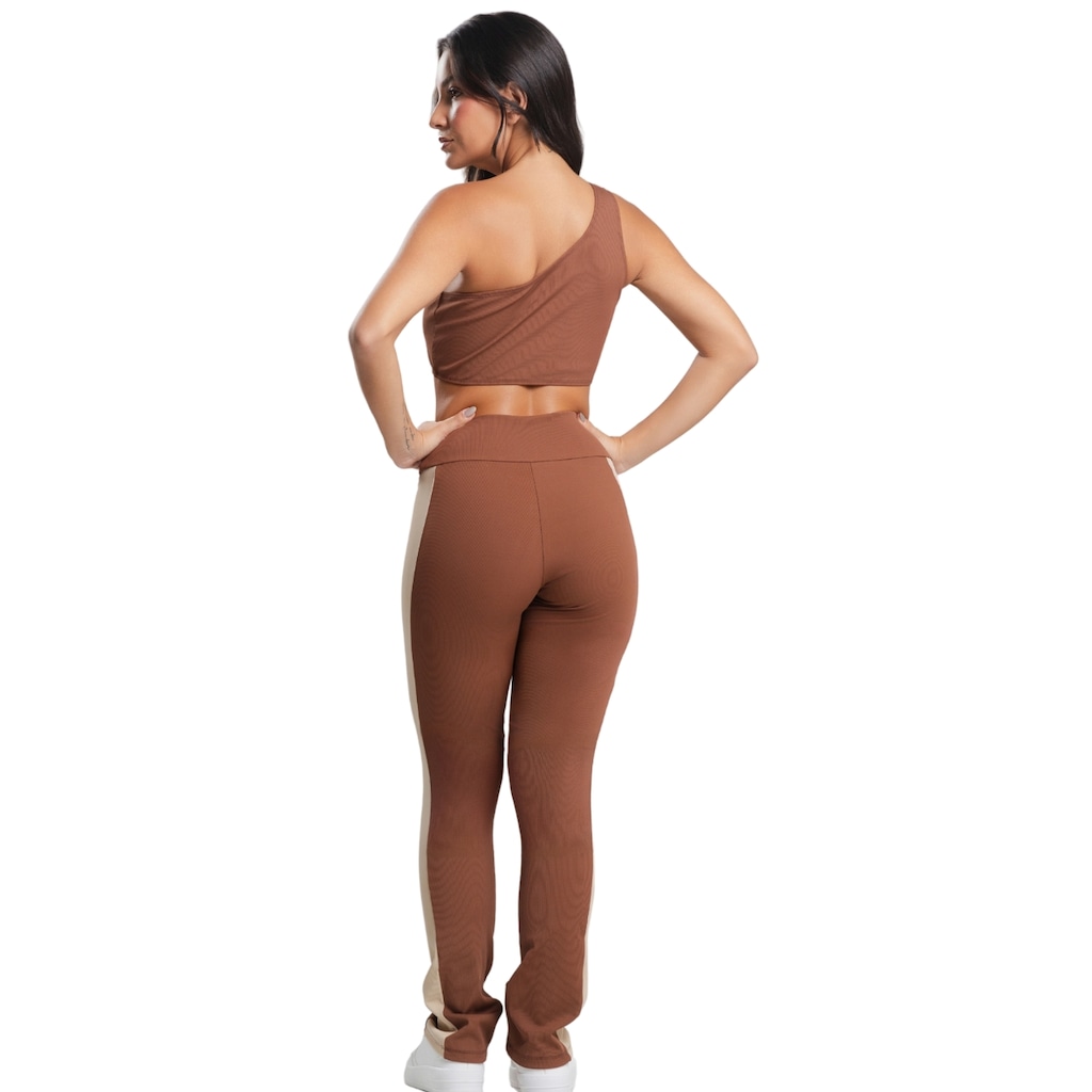 Imagem 3 do produto Conjunto Fitness Top e Calça Canelado Vekyo Feminino