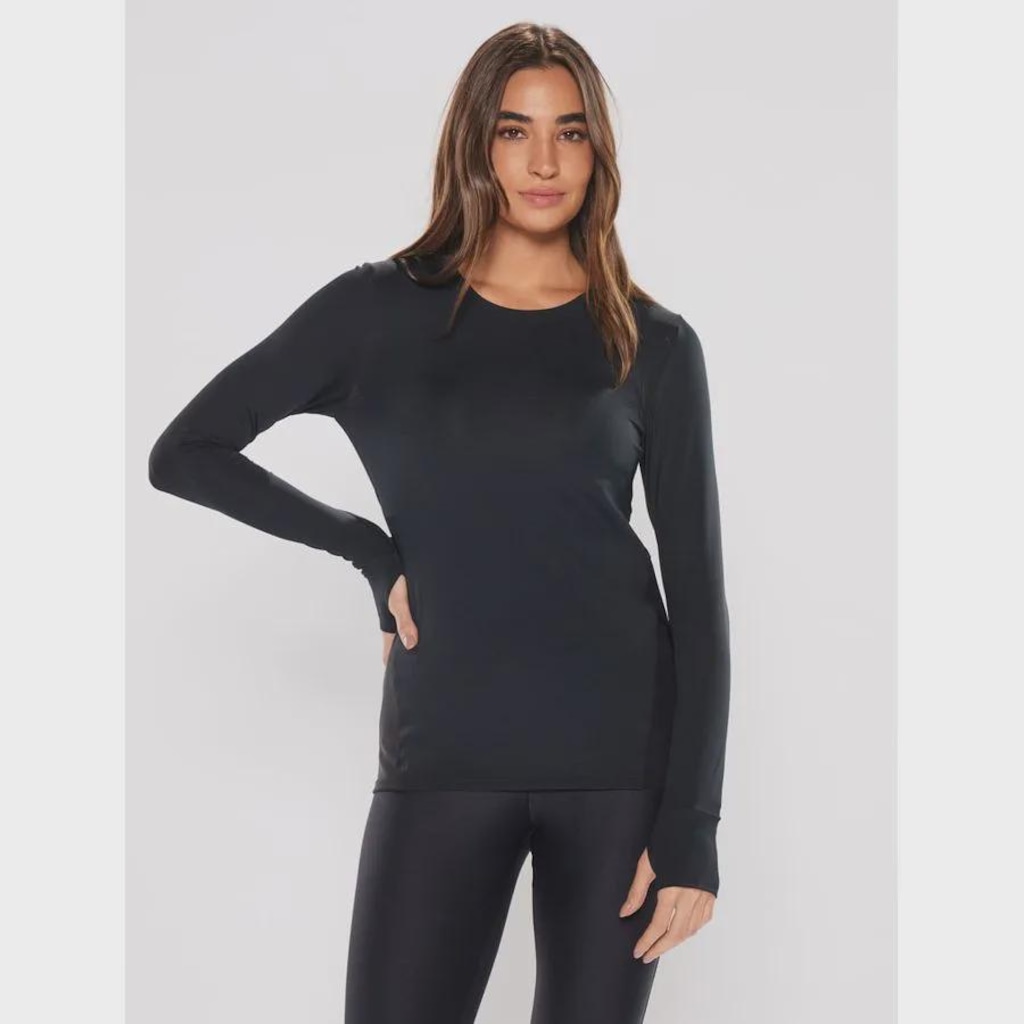 Camiseta Body for sure Manga Longa Mesh - Feminina