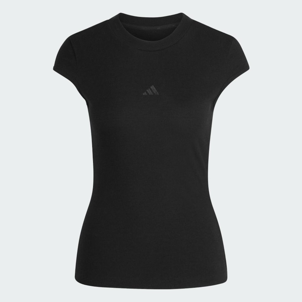Imagem 2 do produto Camiseta adidas Mangas Copinho Canelada Seasonal Essentials Feminina