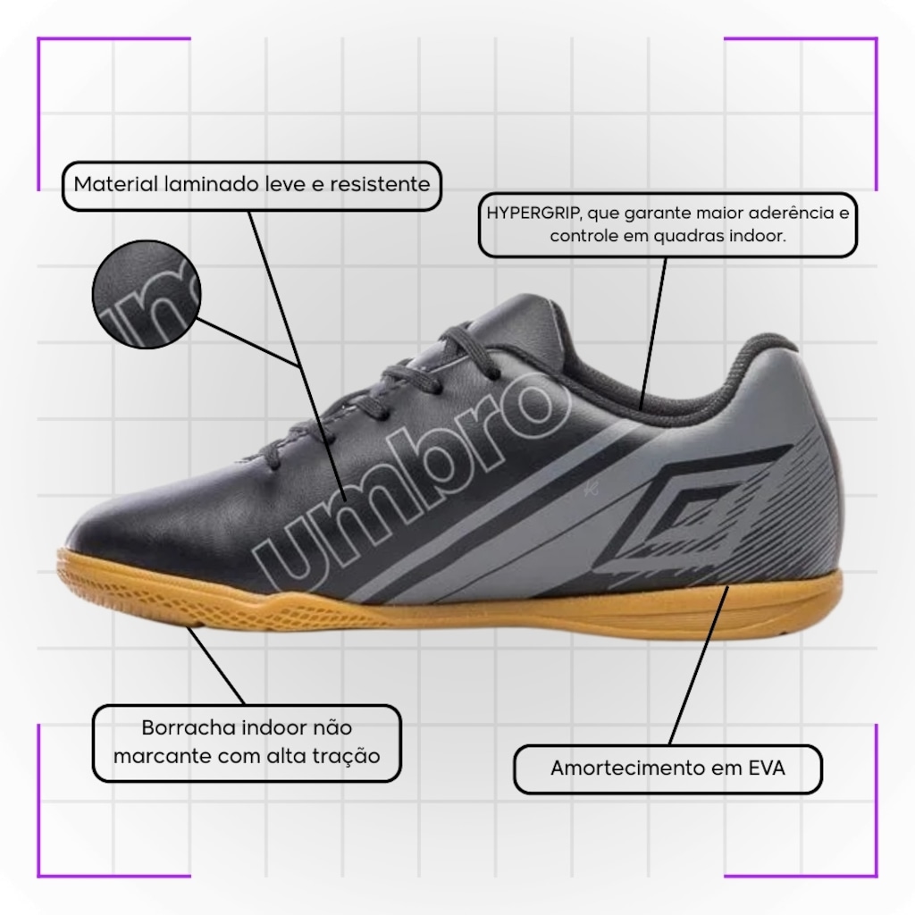 Imagem 5 do produto Kit Chuteira Futsal Umbro Kick e Meião Masculino