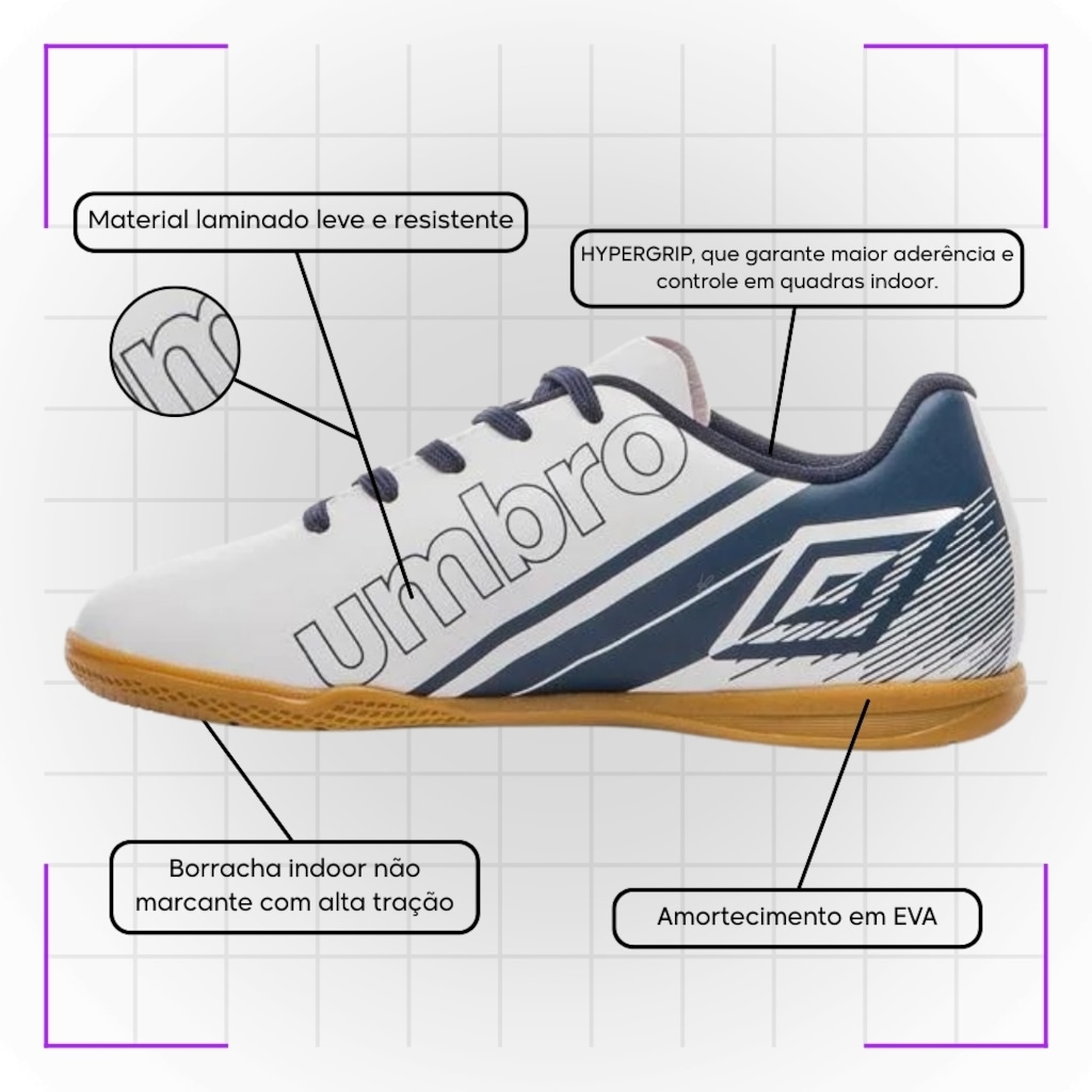 Imagem 5 do produto Kit Chuteira Futsal Umbro Kick e Meião Masculino